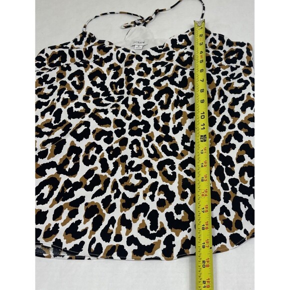 J. CREW Factory Y2K Cami Tank Top Size 6 Scalloped Neck Animal Print Racer Back - Picture 8 of 10